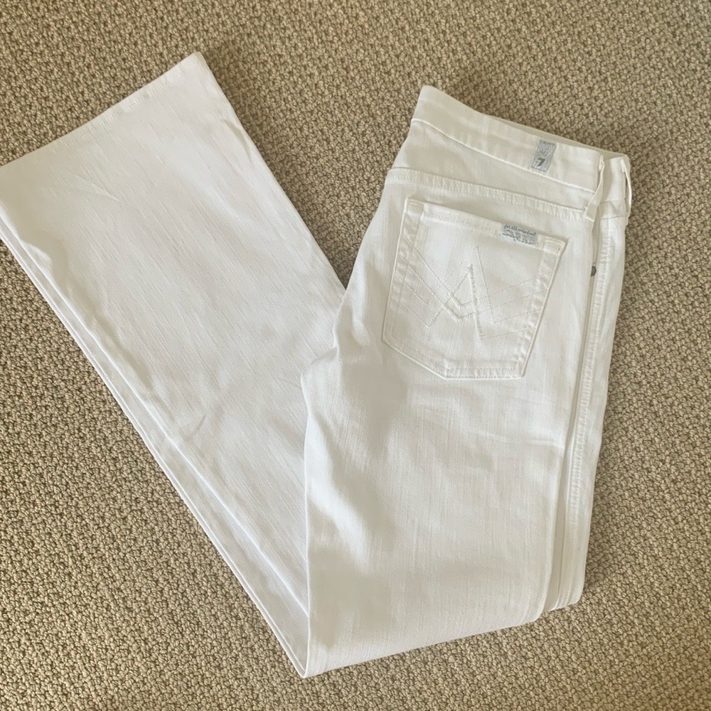 Seven for all mankind, Lexi, petite size 28. Worn 1x before I outgrew 🤦🏻‍♀️